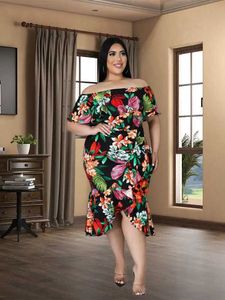 Sukienki w dużych rozmiarach Vestidos Mjer Primavera Verano 2022 Plus Size Women Odzież Vintage Druku