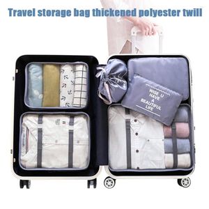 Förvaringspåsar 6 st resor Vattentäta kläder Set bagagearrangör Tidy Pouch Packing Cube Case Accessories