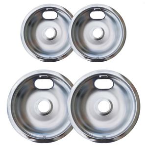 Tools 4pcs Long Lasting StickThicker Energy Save Chrome-Plated Surface Burner Drip Pans Catch Spills Electric Stove 6in 8in