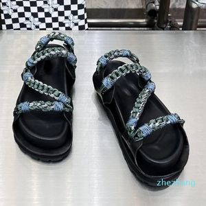 샌들 스프링 여름 플랫폼 진짜 가죽 여성 신발 둥근 발가락 혼합 색상 간결한 트렌디 한 편안함