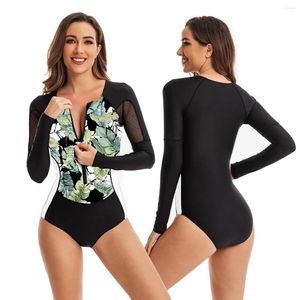 Swimwear femminile 2024 sexy estate da donna eruzione cutanea UPF 50 camicia da nuoto un pezzo da bagno in spiaggia da bagno indossare body datto da bagno da bagno