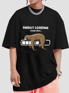 メンズTシャツナマケモノの面白い漫画グラフィックプリントT男性女性カジュアルルーズTシャツ夏の短いSlve Tシャツユニセックス快適なTシャツT240510