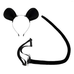 FESTIPES DE FESTIMENTOS ACESSÃO DE FATO DE ACESSÃO DO MOUSE DRESCOMENTO DE FAGY 2PCS Ears e cauda para role Praw Peaster Masquerade Animal Temed Parties Halloween