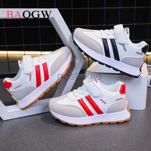 Sneakers Childrens Leather Patch Sports Shoes 2023 Spring/Summer New Baby Soft Sole Casual Shoes School Sports Shoes D240513