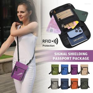 Förvaringspåsar flera fickor Passpåse ID Organisator Neck Pouch RFID Certifikat Blockering av resehållare