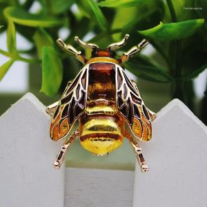 Broches moda abelha fofa inseto de esmalte amarelo preto para mulheres crianças jóias de animais hijab pinos de festa acessórios