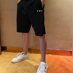 2024 Rayon Shorts For Men Black Slim Drawstring Classic Multiple Size Letter Pattern Print Trousers Home Relaxed Midweight Shorts