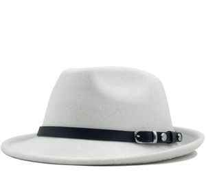 Wide Bim Hats Men039s Winter Herbst White Feminino Filz Fedora Hut für Gentleman Woll Bowler Homburg Jazz Größe 5658cm6659685