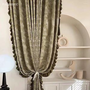Gardin anpassade blackout gardiner fransk romantisk retro bomull och linne färdig sovrum vardagsrum balkong tyg