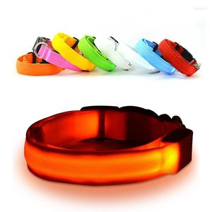 Collari per cani LED Nylon Collar Cat Cat Imbart Lumping Light Up Night Safety Pet 7 Color S-XL Size Accessori natalizi