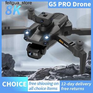 Drones RNABAU G5 Pro RC Drone Obstacle Avoidance Optical Flow Positioning 4K Professional Dual Camera Height Maintenance Apron Sales 3000M S24513