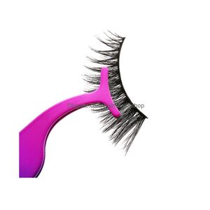 Eyelash Curler Mtifunktionell falsk rostfri pincett Auxiliary Eye Lash Applicator Clip Makeup Tools Acceptera Logo Printing8617330 Drop DHP2R