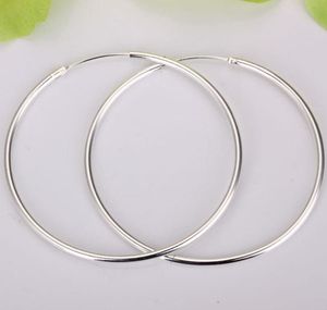 Whole 925 Sterling Silver Simple Big Circle Earrings925 Silver 50mm Round Hoop Earrings Jewelry925 Womens Jewelry7844959