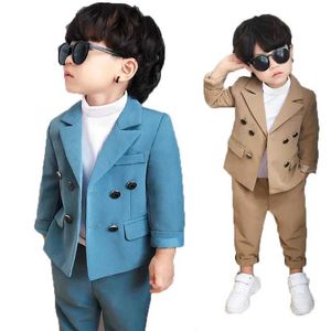 Ternos de Flower Boys Jaqueta formal+calça 2pcs Conjunto de roupas Crianças Gentleman Performance Night Tuxedo Dress enfant Kids Terno de casamento