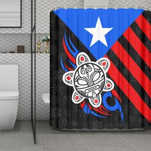 Duschvorhänge Puerto Rico Badezimmer Vorhang wasserdichtes Custom Taino Tattoo für Cortinas de Dormitorio