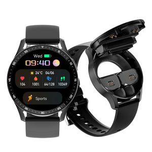 Smart Watch, Bluetooth-hörlurar, 2-i-1 TWS trådlös tvåvägskommunikation, lyssnar på musik, sport, gränsöverskridande heta försäljningar