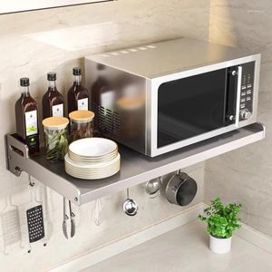 Kitchen Storage Carbon Steel Wall Shelf Metal Shelving Heavy Duty Commercial Or Household Grade Mount Microwave Oven With Fixing Kit