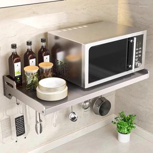 Armazenamento de cozinha Prateleira de parede de aço carbono Prateleira de metal Comercial para serviço pesado ou de montagem de montagem doméstica forno de microondas com kit de fixação