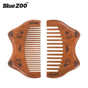 Blue Zoo Boutique Wooden Comb Nanmu Hairdressing Portable pente anti -estático fofo de gato pente de cabeça atacadista logotipo personalizável