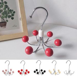 Hangers Black Wooden Ball Swivel Hook Multifunctional Iron 360° Rotatable Handbag Storage Hanger Hanging Clothes Home