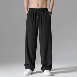 Spring Wide Leg Sweatpants Baggy Men Korean Fashion Loose Straight Wide Leg Pants Male Harajuku Black Pants Streetwear 240512