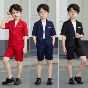 Abiti 2021 Giacca a maniche corte estate ragazzi+pantaloncini per bambini set di abbigliamento da matrimonio formale per bambini costume da ballo