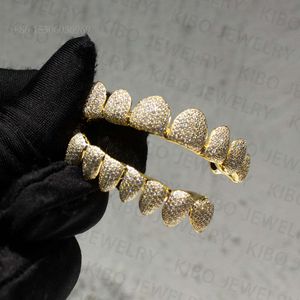 Hip Hop Jewelry 10K Gold Lab Grown Diamond Iced Out Personalizzato personalizzato per i denti Laboratorio Diamond Grillz