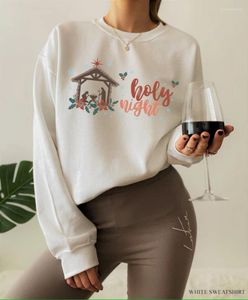 Damen Hoodies Faith Based Christmas Sweatshirt wahre Geschichte Hemd Jesus Geburt Pullover Top Nativität des Tee Winter