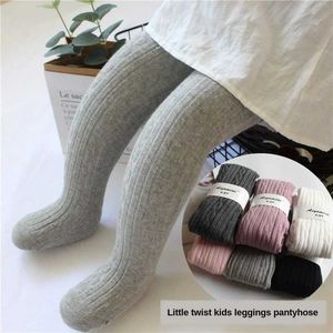 Kids Socks 2024 Spring Knitted Baby Pantyhose Suitable for Girls Twisted Children Bottom Children Ribbon Socks d240513