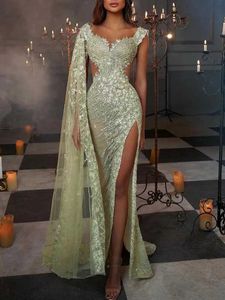 Runway Dresses Fancy Mermaid Sweetheart Prom Dresses Lace Appliques Side Split Party Dresses Illusion Custom Made Evening Dress