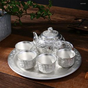 Teaware Sets LIZAOTAO Home Simple Chinese Tea Set High-quality Gilt Silver Office Utensils Wine Hip Pot Cup