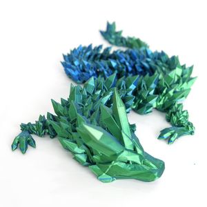 30см Новый год 3D Printed Dragon Figure Toys Anti-Stress Multi-Jobled Mrowable Ручная сформулированная игрушка дракона для настольной настольной настольной машины 087