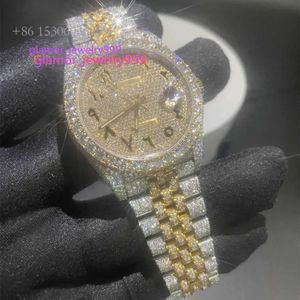 2023 Индивидуальные автоматические VVS D Moissanite Sparking с алмазными дизайнерами Mens Watchbrand Watch