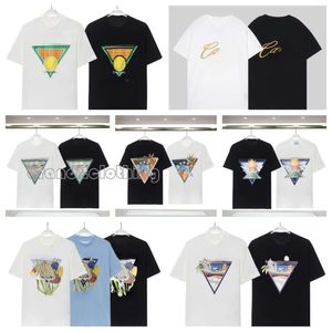 W200616 남성 티셔츠 셔츠 탑 티셔츠 스포티 한 여자 티 트렌드 디자이너면 짧은 Tshirts 의류 길거리 반바지 소매 소매 의류