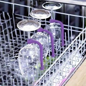 Armazenamento de cozinha Titulares de vidros de vinho Os organizadores compactos de haste de silicone para xícaras BPA grátis