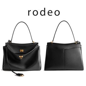 Top handle Leather Clutch 3size designer rodeo bag Mens Luxury handbag high capacity black shopper weekender Shoulder Bag Womens fashion tote duffel Crossbody bags