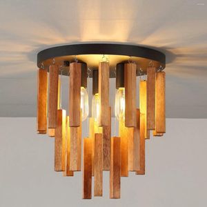 Ceiling Lights Nordic Log Wind Living Room Rope Lamp Personality Creative Home Bedroom
