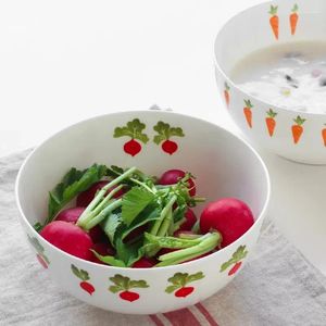 Mugs Vegetable Series Bone China Tableware Household Rice Bowl Soup Ramen Noodles Ceramic Salad