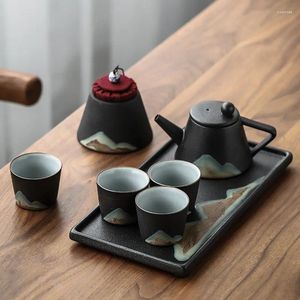 Conjuntos de teaware de chá de cerâmica conjunto de chá doméstico xícara de chá do escritório seco estilo japonês chinês