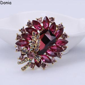 Brooches Donia Jewelry European And American Multi-color Creative Temperament High-grade Pin Harvest Full Drill Hollow Brooch