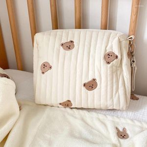 Storage Bags 1pcs Diaper Bag Baby Pram Stroller Organizer Bear Embroidery Multifunctional Nappy Nursing Mommy Travel Makeup Pouch