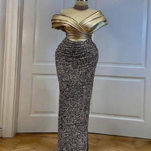 2021 плюс размер арабский aso ebi Spistly Sexy Beadered Prompes Высокие оболочки с блестками.