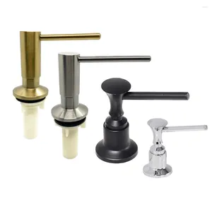 Liquid Soap Dispenser Solid Brass Dish Pump For Kitchen Sink Black Golden Lotion Holder Silicone Tube Kit Under Deck Counter