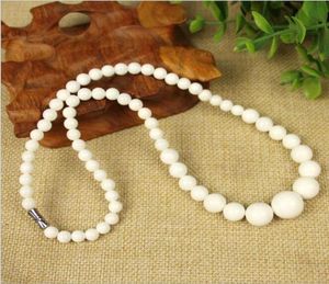Whole natural White Coral stone Round Gemstone Beads Necklace 18 quot2455389
