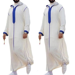 Patch Workbench Collar maschile musulmani a maniche lunghe Thobe Medio Oriente Arabia Saudita Kaftan Abite Abaya islamica Dubai Robe 240507