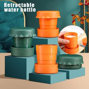 Cups Saucers 270ml Collapsible Travel Cup Plastic Folding Camping With Lids Expandable Drinking Set Portable Ye-