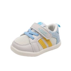 Sneakers Spring and Autumn New Baby Double Mesh Soft Sole Walking Shoes Anti slip Casual Little White for Boys Girls H240514