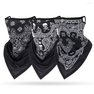 Bandanas Multi-Funktion Half Face Mask Black White Paisley Bandanna Outdoor Neck Gaiter Protective Breatble Tube Scarf Earloops