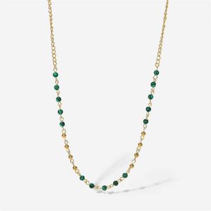 Подвесные ожерелья Tren Small Ball Collece Green Stane Ball Chain Women Fashion Fashion Womens Vintage Jewelry Gif