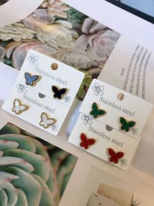 Easy to wear vanlycle earrings when Lovers dating 18K gold butterfly not fade fashionable and highend with common vanly